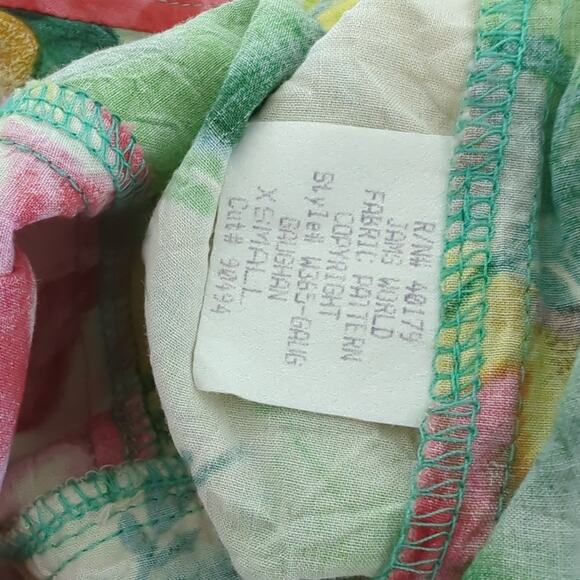 Vintage Jams World Tropical Floral Midi Long Hawaiian Y2K Shift Dress Womens XS - Picture 3 of 5